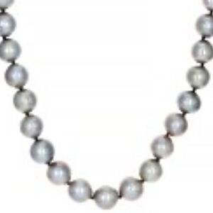 10-11mm platinum cultured freshwater pearl rhodium over sterling silver 24 inch